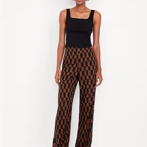 Old Navy High-Waisted Playa Wide-Leg Pants Checkered